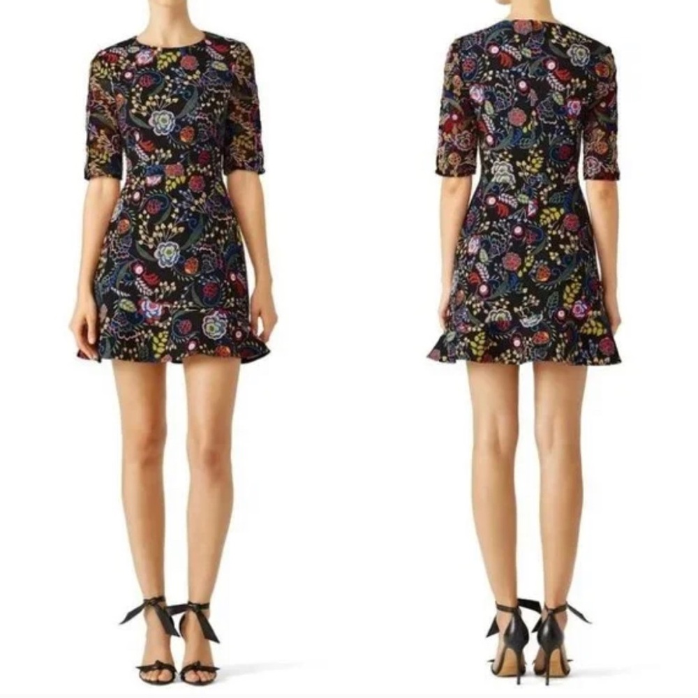 Saloni Celia Floral Mini Dress, size 4